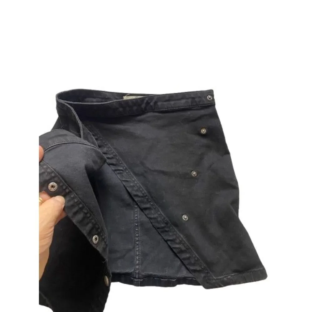 Free People Skirt Womens 6 (28x16) Black Wrap Denim Snaps Asymmetric‎ Boho